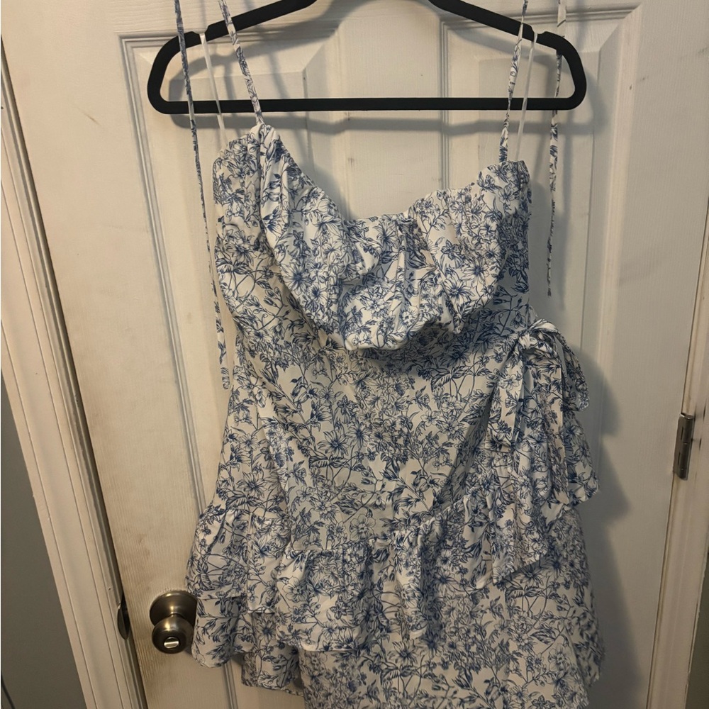 SHEIN Blue Floral Curve Dress